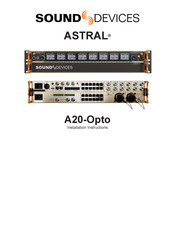 Sound Devices ASTRAL A20-Opto Installation Instructions Manual