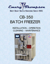Emery Thompson CB-350 Installation, Operation, Cleaning And Maintenance Manual