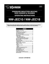 Zojirushi NW-JEC18 Operating Instructions Manual