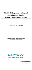 Moxa Technologies CP-134N Series Quick Installation Manual