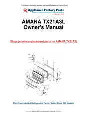 Amana TX21A3L Use & Care Manual