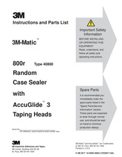 3M 3M-Matic 800r Instructions And Parts List