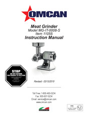 Omcan 11055 Instruction Manual