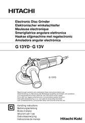 Hitachi Koki G 13YD Handling Instructions Manual