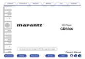 Marantz CD6006 Owner's Manual