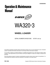 Komatsu avance plus WA320-3 Operation & Maintenance Manual