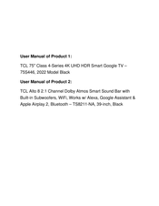 TCL 75S446 User Manual