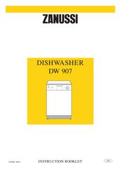 Zanussi DW 907 Instruction Booklet