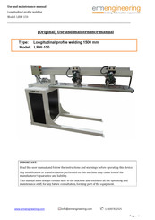 ermengineering LRW-150 Use And Maintenance Manual