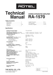 Rotel RA-1570 Technical Manual