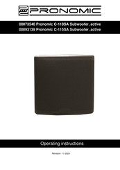 Pronomic C-118SA Operating Instructions Manual