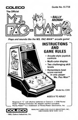 Coleco 2395 Operating Instructions And Game Rules