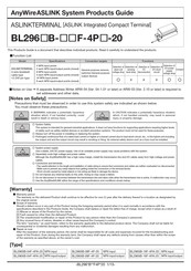Anywire BL296 B-F-4P-20 Series Product Manual