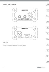 Klark Teknik DN100 Quick Start Manual