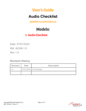 Microkit Solutions Audio Checklist User Manual