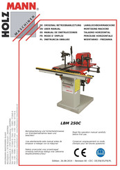 HOLZMANN MASCHINEN LBM250C 400V User Manual