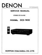 Nippon Columbia Denon DCD-1400 Service Manual
