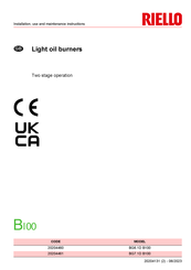 Riello BG6.1D B100 Installation, Use And Maintenance Instructions
