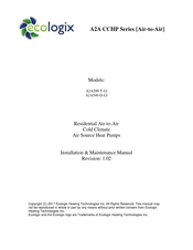 Ecologix A2A CCHP Series Installation & Maintenance Manual