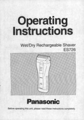 Panasonic ES-726 Operating Instructions Manual