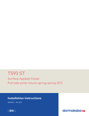 Dormakaba TS93 ST Installation Instructions Manual