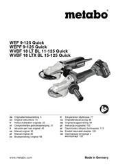 Metabo WEPF 9-125 Quick Original Instructions Manual