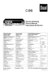Dual C 818 Service Manual