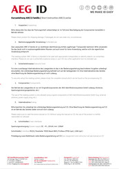 AEG ARE I2 Short Instruction