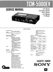 Sony Pressman TCM-5000EV Service Manual