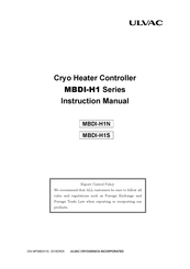 Ulvac MBDI-H1 Series Instruction Manual