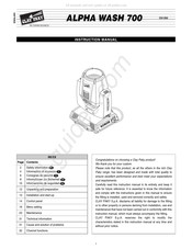 Claypaky ALPHA WASH 700 Instruction Manual