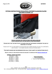 R&G BLP0093 Fitting Instructions Manual