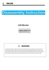 Philips 34B2U6603CH/00 Disassembly Instructions Manual