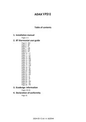 Adax VPS10 Manual