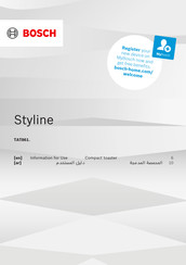 Bosch Styline TAT8611GB/04 Information For Use