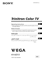 Sony Trinitron WEGA KV-AZ213 Operating Instructions Manual