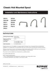 Watts ENWARE FS010 Installation And Maintenance Instructions