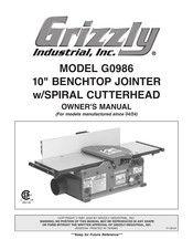 Grizzly G0986 Owner's Manual