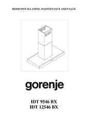 Gorenje IDT 12546 BX Installation, Maintenance And Usage