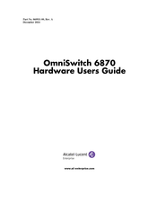 Alcatel-Lucent Enterprise OmniSwitch 6870 Hardware User's Manual