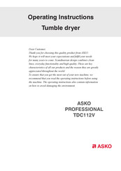 Asko TDC112V Operating Instructions Manual