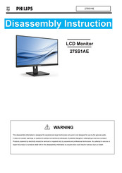 Philips 275S1AE Disassembly Instructions Manual