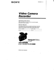 Sony HandycamVision video Hi8XR CCD-TRV99 Operating Instructions Manual