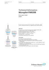 Endress+Hauser Micropilot FMR20B Technical Information