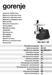Gorenje MG 2001 SB Instruction Manual