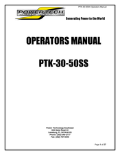 Power Tech Generators PTK-30-50SS Operator's Manual