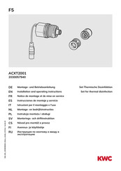 KWC F5 ACXT2001 Installation And Operating Instructions Manual