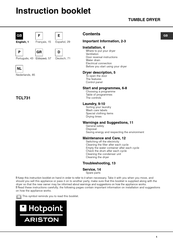 Hotpoint Ariston TCL731 Instruction Booklet