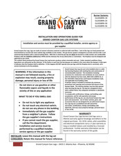 Grand Canyon Gas Logs GLASSBRN-24 Installation And Operation Manual