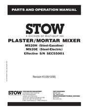 MULTIQUIP Stow MS20E Parts And Operation Manual
